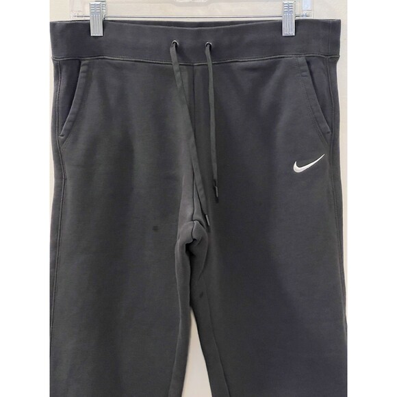 Nike Mens Fleece Sweatpants Nike Embroidered Swoosh Gray Drawstring Size Large - Picture 12 of 12